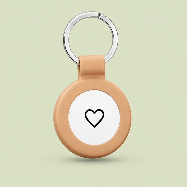 Médaille Localiser BALISE caramel dans son étui en silicone